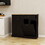 Two Drawers and Two-Compartment Tilt-Out Trash Cabinet Kitchen Trash Cabinet-Black W1120127329