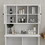 Two-Compartment Tilt-Out Dirty Laundry Basket Tall Bathroom Cabinet-White W1120S00001