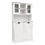Two-Compartment Tilt-Out Dirty Laundry Basket Tall Bathroom Cabinet-White W1120S00001