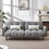 Convertible Futon Sofa Bed, Adjustable Couch Sleeper, Modern Fabric Linen Upholstered Futon Sofa bed with Wooden Legs & 2 Pillows for Apartment, Living Room, Studio. (Grey) W1123104797