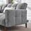 Convertible Futon Sofa Bed, Adjustable Couch Sleeper, Modern Fabric Linen Upholstered Futon Sofa bed with Wooden Legs & 2 Pillows for Apartment, Living Room, Studio. (Grey) W1123104797