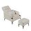 Accent Chairs with Ottoman, Velvet Fabric Armchair with Ottoman for Bedroom Living Room, Modern Chair with cup holder, Adjustable Backrest and Side Pockets. W1123106085