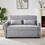 Modern Linen Convertible Loveseat Sleeper Sofa Couch with Adjustable Backrest, 2 Seater Sofa with Pull-Out Bed with 2 Lumbar Pillows for Small Living Room & Apartment W1123111147