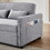 Modern Linen Convertible Loveseat Sleeper Sofa Couch with Adjustable Backrest, 2 Seater Sofa with Pull-Out Bed with 2 Lumbar Pillows for Small Living Room & Apartment W1123111147