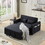 Modern Linen Convertible Loveseat Sleeper Sofa Couch with Adjustable Backrest, 2 Seater Sofa with Pull-Out Bed with 2 Lumbar Pillows for Small Living Room & Apartment W1123135973