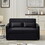 Modern Linen Convertible Loveseat Sleeper Sofa Couch with Adjustable Backrest, 2 Seater Sofa with Pull-Out Bed with 2 Lumbar Pillows for Small Living Room & Apartment W1123135973