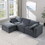 Modular Sectional Sofa, Convertible Sofa Couch, Modular Sectionals with Ottomans, 4Seat Sofa Couch with Reversible Chaise for Living Room. Chenille Grey W1123S00012