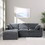 Modular Sectional Sofa, Convertible Sofa Couch, Modular Sectionals with Ottomans, 4Seat Sofa Couch with Reversible Chaise for Living Room. Chenille Grey W1123S00012