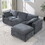Modular Sectional Sofa, Convertible Sofa Couch, Modular Sectionals with Ottomans, 4Seat Sofa Couch with Reversible Chaise for Living Room. Chenille Grey W1123S00012
