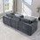 Modular Sectional Sofa, Convertible Sofa Couch, Modular Sectionals with Ottomans, 4Seat Sofa Couch with Reversible Chaise for Living Room. Chenille Grey W1123S00012