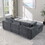 Modular Sectional Sofa, Convertible Sofa Couch, Modular Sectionals with Ottomans, 4Seat Sofa Couch with Reversible Chaise for Living Room. Chenille Grey W1123S00012