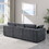 96" 3 Seats Fabric Sofa Set, 3 Seater Convertible Sofa for Living Room, Apartment, Office, Home, Chenille Grey W1123S00013
