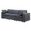 96" 3 Seats Fabric Sofa Set, 3 Seater Convertible Sofa for Living Room, Apartment, Office, Home, Chenille Grey W1123S00013