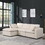 Modular Sectional Sofa, Convertible U Shaped Sofa Couch, Modular Sectionals with Ottomans, 6 Seat Sofa Couch with Reversible Chaise for Living Room. BEIGE W1123S00017