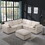 Modular Sectional Sofa, Convertible L Shaped Sofa Couch, Modular Sectionals with Ottomans, 6 Seat Sofa Couch with Reversible Chaise for Living Room. BEIGE W1123S00018
