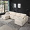 124" Modular Sectional Sofa, Convertible U Shaped Sofa Couch, Modular Sectionals with Ottomans, 6 Seat Sofa Couch with Reversible Chaise for Living Room. Chenille Beige W1123S00019