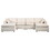 124" Modular Sectional Sofa, Convertible U Shaped Sofa Couch, Modular Sectionals with Ottomans, 6 Seat Sofa Couch with Reversible Chaise for Living Room. Chenille Beige W1123S00019
