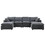 125" Modular Sectional Sofa, Convertible U Shaped Sofa Couch, Modular Sectionals with Ottomans, 6 Seat Sofa Couch with Reversible Chaise for Living Room. Chenille Grey W1123S00020