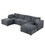 125" Modular Sectional Sofa, Convertible U Shaped Sofa Couch, Modular Sectionals with Ottomans, 6 Seat Sofa Couch with Reversible Chaise for Living Room. Chenille Grey W1123S00020