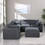 Modular Sectional Sofa, Convertible L Shaped Sofa Couch, Modular Sectionals with Ottomans, 6 Seat Sofa Couch with Reversible Chaise for Living Room. Chenille Grey W1123S00021