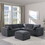 Modular Sectional Sofa, Convertible L Shaped Sofa Couch, Modular Sectionals with Ottomans, 6 Seat Sofa Couch with Reversible Chaise for Living Room. Chenille Grey W1123S00021