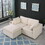 Modular Sectional Sofa, Convertible U Shaped Sofa Couch, Modular Sectionals with Ottomans, 6 Seat Sofa Couch with Reversible Chaise for Living Room. BEIGE W1123S00023