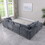 Modular Sectional Sofa, Convertible L Shaped Sofa Couch, Modular Sectionals with Ottomans, 6 Seat Sofa Couch with Reversible Chaise for Living Room. Chenille Grey W1123S00025