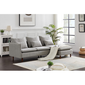 2053 gray sofa chaise longue thickened version of water ripple suede W1128S00009