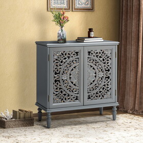 Melampous 32" Tall 2-Door Accent Cabinet-GRAY W1137110468