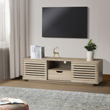 Hesperia TV Stand with Storage and Two Slatted Sliding Doors for TVs up to 65