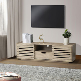 Hesperia TV Stand with Storage and Two Slatted Sliding Doors for TVs up to 65" W113743828