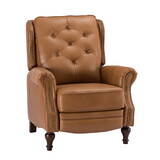 Hora Genuine Leather Manual Recliner-CAMEL W1137P162781