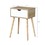 Side Table with 1 Drawer and Rubber Wood Legs, Mid-Century Modern Storage Cabinet for Bedroom Living Room Furniture, White with solid wood color W114139645