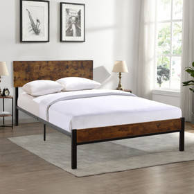 Twin Size Metal Bed Sturdy System Metal Bed Frame, Style and Comfort to Any Bedroom, Black W114141104