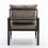 A&A Furniture Modern Faux Leather Accent Chair with Black Powder Coated Metal Frame, Single Sofa for Living Room Bedroom, Gray W114342369