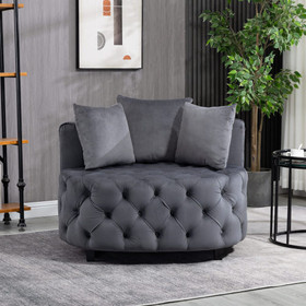 A&A Furniture Accent Chair / Classical Barrel Chair for Living Room / Leisure Chair (Grey) W114352841