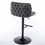 A&A Furniture Swivel Barstools Adjusatble Seat Height, Modern PU Upholstered Bar Stools with the whole Back Tufted, for Home Pub and Kitchen Island (Dark Gray, Set of 2) W114359275