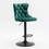 Swivel Velvet Barstools Adjusatble Seat Height from 25-33 inch,17.7inch base, Modern Upholstered Bar Stools with Backs Comfortable Tufted for Home Pub and Kitchen Island,Green,Set of 2,SW1812GN