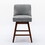 Counter Height Swivel Barstools, 26" H Seat Height Upholstered Bar Stools Set of 2, Fabric in Gray