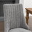 Rayon Cloth Flocking Linen Dining Chairs Channel Kitchen Dinner Chair Comfy Fabric Upholstered Accent Chair for Dining Room with Curved Solid Wood Legs,Set of 2 (Gray), SW1847GY W1143P151493