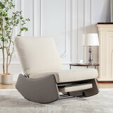 Modern Rocking Chair Recliner, Comfy Rocker Nursery Chair with Footrest, Accent Reading Chair, Upholstered Lounge Chair for Relaxing, Resting,Soft Padded Rocker for Indoor Living Room Bedroom,Gray