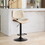 Walnut Bentwood Bar Stools Mid Century Modern Adjustable Counter Height Black Leather Upholstered 360&#176;Swivel Bar Chairs for Kitchen Island/Dining Room/Cafe, 1 chair/1carton,Beige W1143P173515