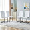 Modern dining chairs with faux leather upholstered seats - dining room chairs with metal legs, suitable for kitchen, living room, bedroom, dining room side chairs, set of 4 pieces (white+PU leather)