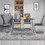 Modern Dining Chairs with Faux Leather Padded Seat Dining Living Room Chairs Upholstered Chair with Metal Legs Design for Kitchen, Dining Room Side Chairs Set of 6 (Grey+PU Leather) W1151118956