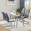 Modern Dining Chairs with Faux Leather Padded Seat Dining Living Room Chairs Upholstered Chair with Metal Legs Design for Kitchen, Dining Room Side Chairs Set of 6 (Grey+PU Leather) W1151118956