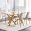Dining Chairs Set of 4, Modern Style Dining Kitchen Room Upholstered Side Chairs.Accent office Chairs with Soft Linen and Wood Color Metal Legs.for Dining Room Living Room .Light BeigeW115163576/7066