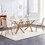 Dining Chairs Set of 4, Modern Style Dining Kitchen Room Upholstered Side Chairs.Accent office Chairs with Soft Linen and Wood Color Metal Legs.for Dining Room Living Room .Light BeigeW115163576/7066