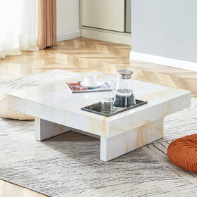 A and practical coffee table with imitation marble patterns, made of MDF material. The fusion of elegance and natural fashion 31.4"* 31.4"* 12 " W1151119881