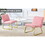 Modern minimalist pink plush fabric single person sofa chair with golden metal legs. Suitable for living room, bedroom, club, comfortable cushioned single person leisure sofa W1151121292
