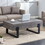 A rustic gray wood grain MDF coffee table with black metal legs - an elegant space in natural wood tones W1151132017